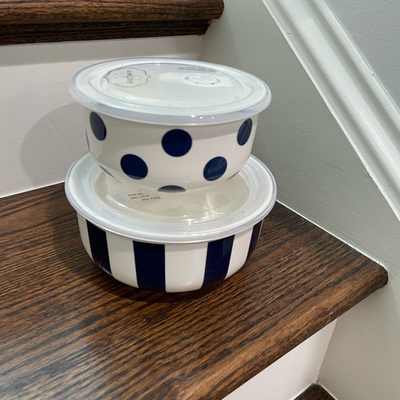 Grace Pantry” Round Striped/Polka Dot Food storage containers 
Porcelain - Picture 6 of 7